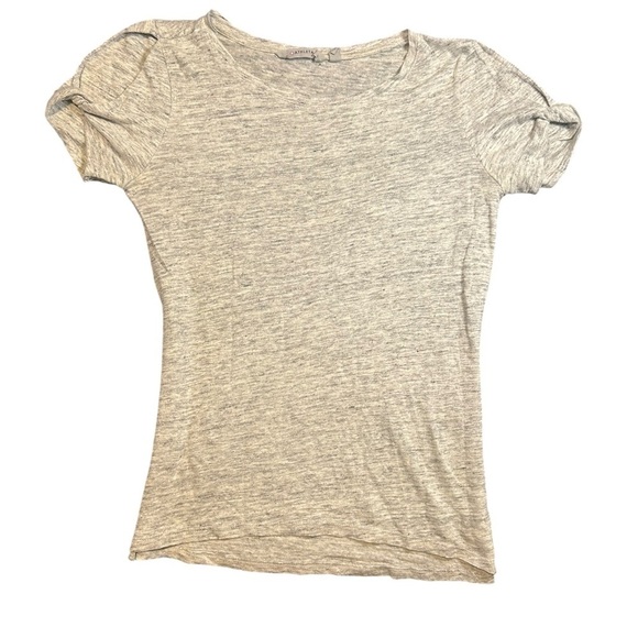 Athleta sz xs crinkle twist sleeve tee shirt - Picture 1 of 5
